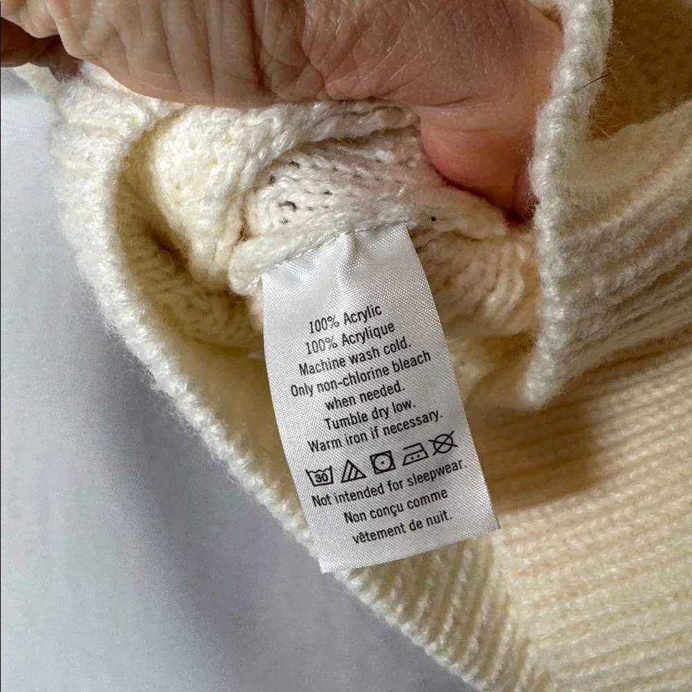 Janie And Jack Ivory Cable Knit Cape Sweater With Toggle‎ Closure. 3-6 Months.